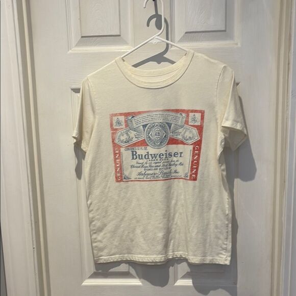 Budweiser Cream Short Sleeve Tee SZ medium - Picture 1 of 6